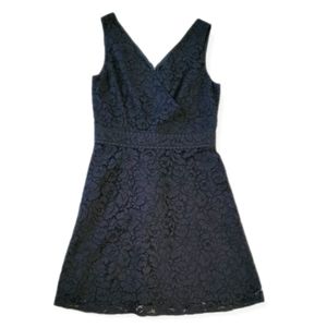 NWT Loft Black Lace Overlay Cocktail Dress. Lined.  Size 4